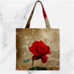 Red Rose Art Zipper Grocery Tote Bag