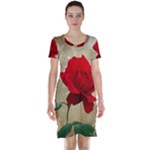 Red Rose Art Short Sleeve Nightdress