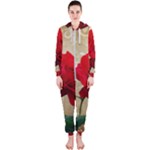 Red Rose Art Hooded Jumpsuit (Ladies)