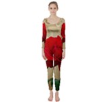 Red Rose Art Long Sleeve Catsuit