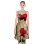 Red Rose Art Racerback Midi Dress