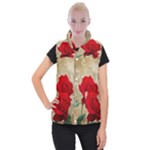 Red Rose Art Women s Button Up Vest