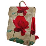 Red Rose Art Flap Top Backpack