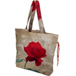 Red Rose Art Drawstring Tote Bag