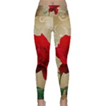 Red Rose Art Lightweight Velour Classic Yoga Leggings