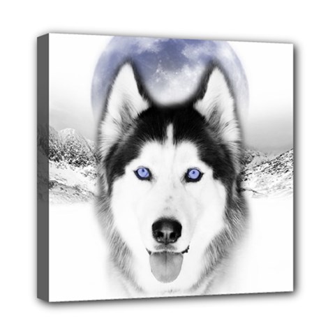 Wolf Moon Mountains Mini Canvas 8  x 8  (Stretched) from ArtsNow.com
