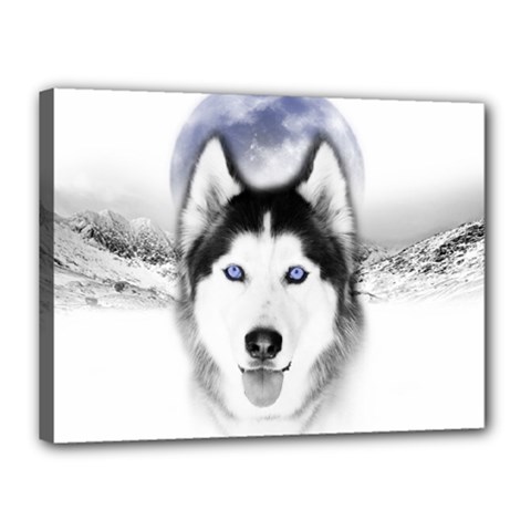 Wolf Moon Mountains Canvas 16  x 12  (Stretched) from ArtsNow.com