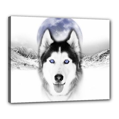 Wolf Moon Mountains Canvas 20  x 16  (Stretched) from ArtsNow.com