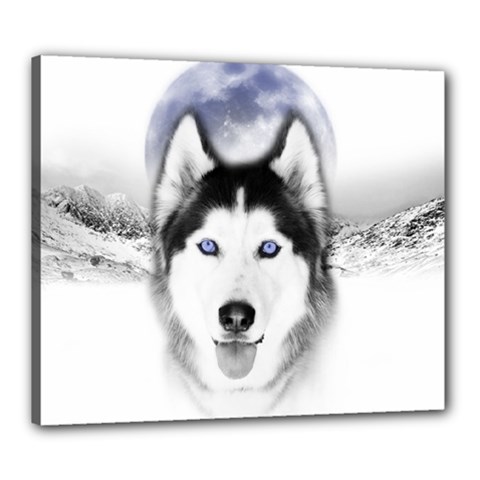 Wolf Moon Mountains Canvas 24  x 20  (Stretched) from ArtsNow.com
