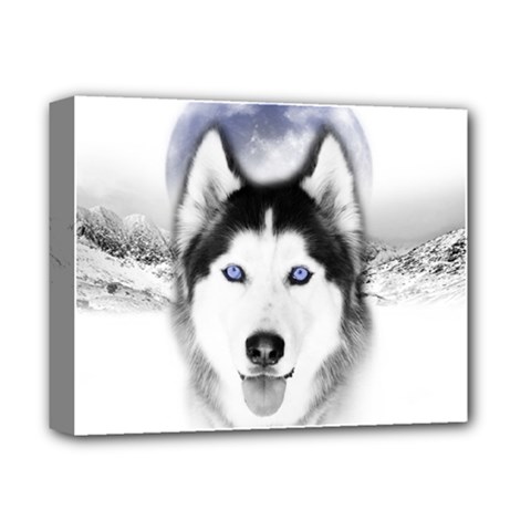 Wolf Moon Mountains Deluxe Canvas 14  x 11  (Stretched) from ArtsNow.com