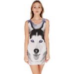 Wolf Moon Mountains Bodycon Dress