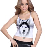 Wolf Moon Mountains Spaghetti Strap Bra Top