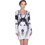 Wolf Moon Mountains Long Sleeve Nightdress