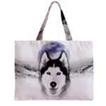 Wolf Moon Mountains Zipper Mini Tote Bag