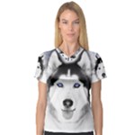 Wolf Moon Mountains V-Neck Sport Mesh Tee