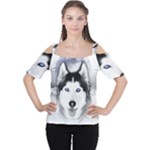 Wolf Moon Mountains Cutout Shoulder Tee