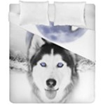 Wolf Moon Mountains Duvet Cover Double Side (California King Size)