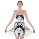 Wolf Moon Mountains Strapless Bra Top Dress