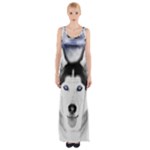 Wolf Moon Mountains Maxi Thigh Split Dress