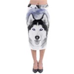 Wolf Moon Mountains Midi Pencil Skirt