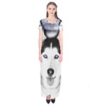 Wolf Moon Mountains Short Sleeve Maxi Dress