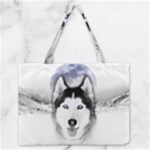 Wolf Moon Mountains Zipper Medium Tote Bag