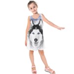 Wolf Moon Mountains Kids  Sleeveless Dress