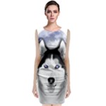 Wolf Moon Mountains Sleeveless Velvet Midi Dress