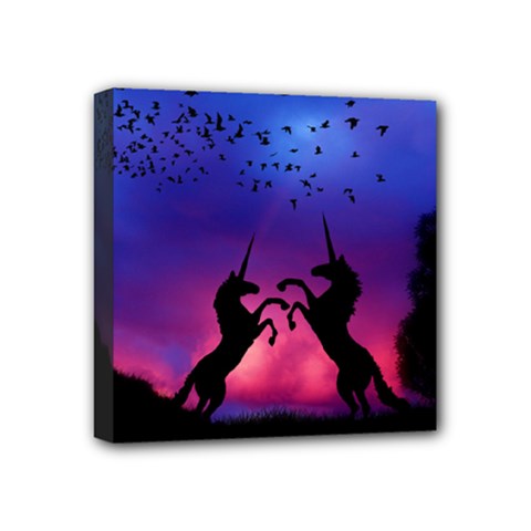 Unicorn Sunset Mini Canvas 4  x 4  (Stretched) from ArtsNow.com