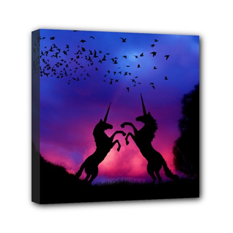 Unicorn Sunset Mini Canvas 6  x 6  (Stretched) from ArtsNow.com