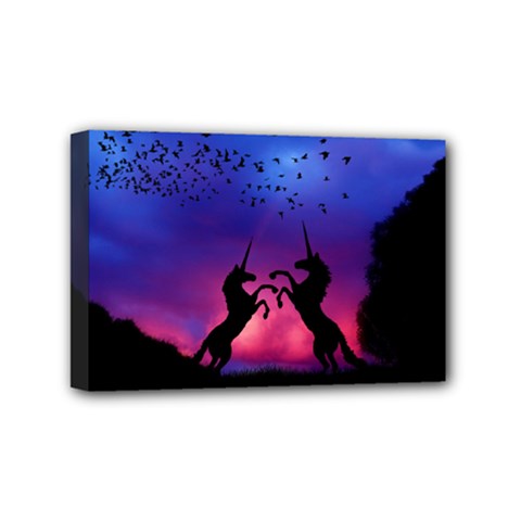 Unicorn Sunset Mini Canvas 6  x 4  (Stretched) from ArtsNow.com