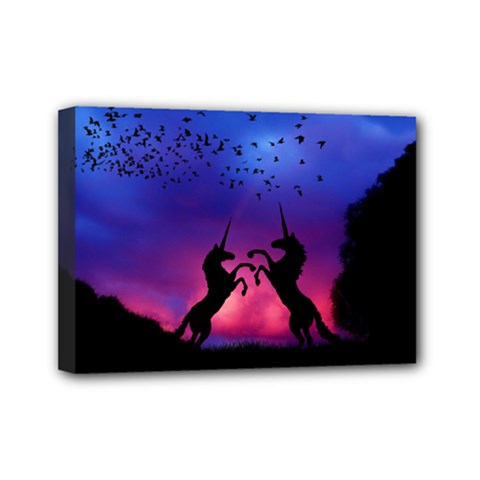 Unicorn Sunset Mini Canvas 7  x 5  (Stretched) from ArtsNow.com