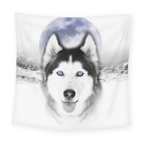 Wolf Moon Mountains Square Tapestry (Large) from ArtsNow.com