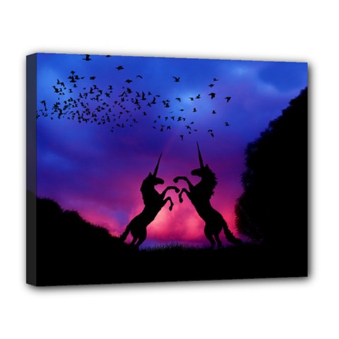 Unicorn Sunset Canvas 14  x 11  (Stretched) from ArtsNow.com
