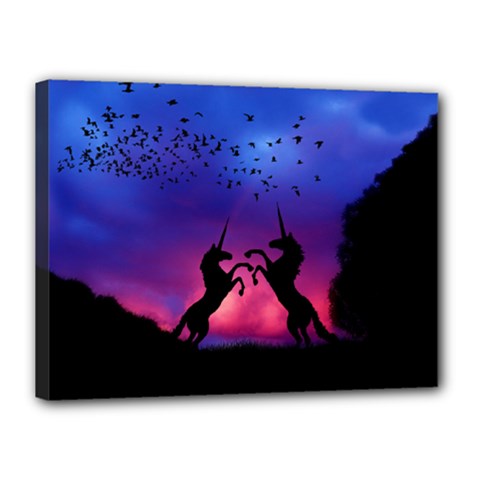Unicorn Sunset Canvas 16  x 12  (Stretched) from ArtsNow.com