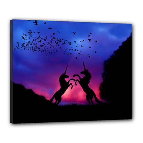 Unicorn Sunset Canvas 20  x 16  (Stretched) from ArtsNow.com