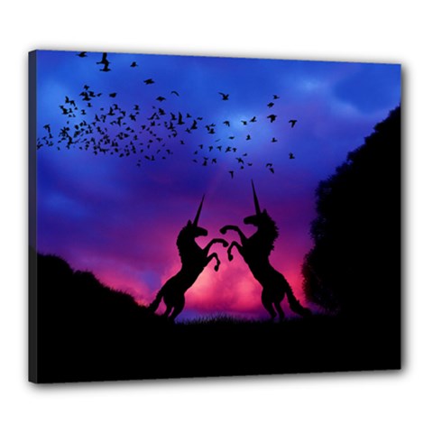 Unicorn Sunset Canvas 24  x 20  (Stretched) from ArtsNow.com