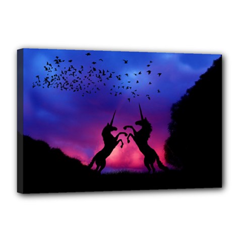 Unicorn Sunset Canvas 18  x 12  (Stretched) from ArtsNow.com