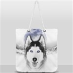 Wolf Moon Mountains Full Print Rope Handle Tote (Large)