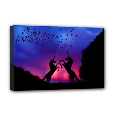 Unicorn Sunset Deluxe Canvas 18  x 12  (Stretched) from ArtsNow.com