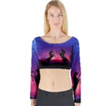 Unicorn Sunset Long Sleeve Crop Top