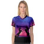 Unicorn Sunset V-Neck Sport Mesh Tee