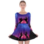 Unicorn Sunset Long Sleeve Skater Dress