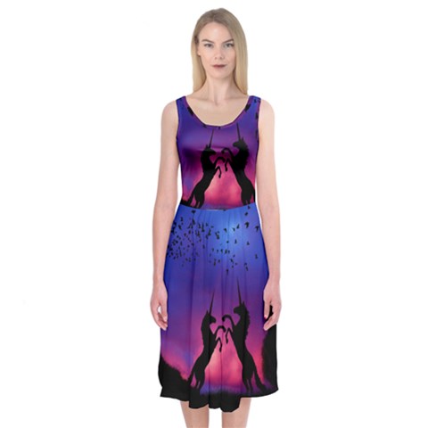 Unicorn Sunset Midi Sleeveless Dress from ArtsNow.com