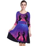 Unicorn Sunset Quarter Sleeve Waist Band Dress