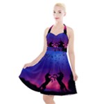 Unicorn Sunset Halter Party Swing Dress 