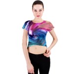 Water Paint Crew Neck Crop Top