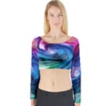 Water Paint Long Sleeve Crop Top