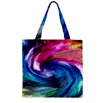 Water Paint Zipper Grocery Tote Bag