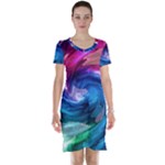 Water Paint Short Sleeve Nightdress